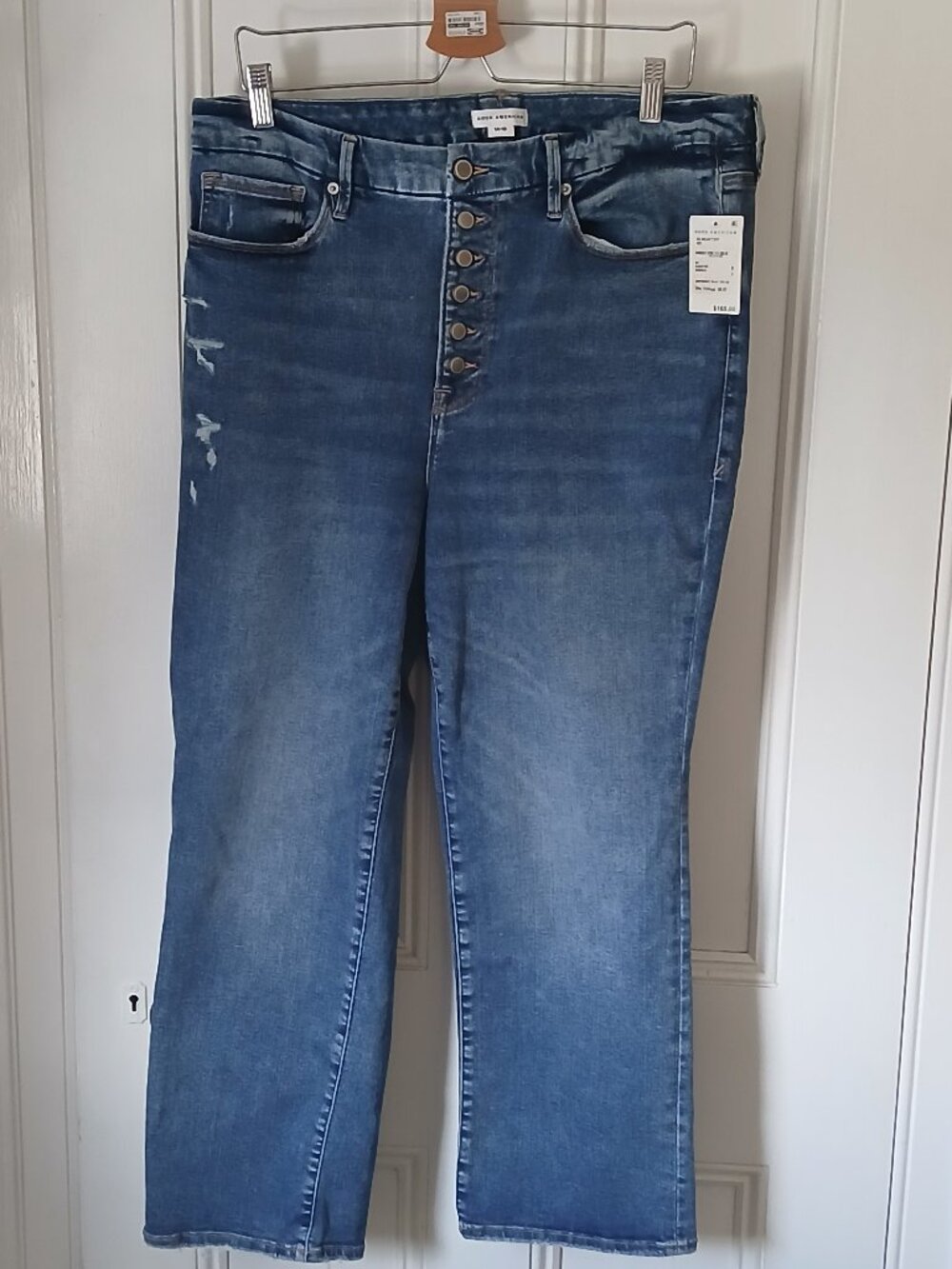 Good American Good Legs Straight Jeans Always Fits NWT size 14-18 button fly - Picture 7 of 9